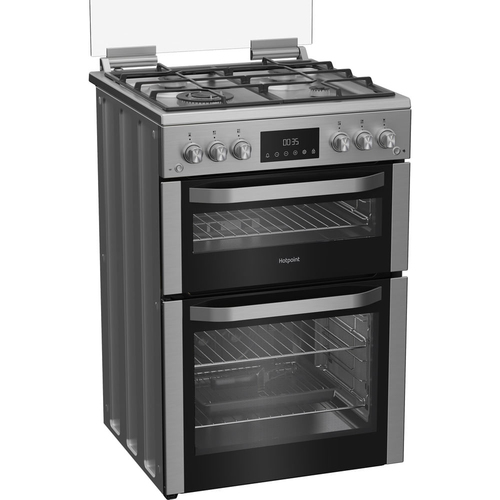 Hotpoint HDG6GDCWX 714560 60cm Freestanding Gas Cooker - Stainless Steel - image 3
