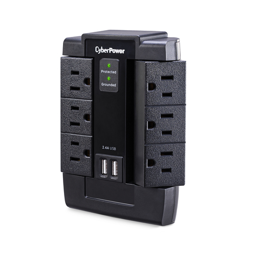 CyberPower P600WSURC1 limitador de tensión Negro 6 salidas AC 125 V imagen 2