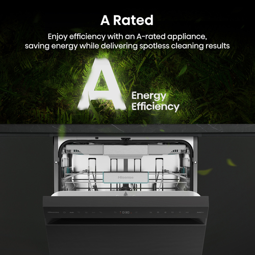 Hisense HS673A90BXUK Wifi Connected Full Size Dishwasher - Black Inox - A Rated, Black Inox - image 6