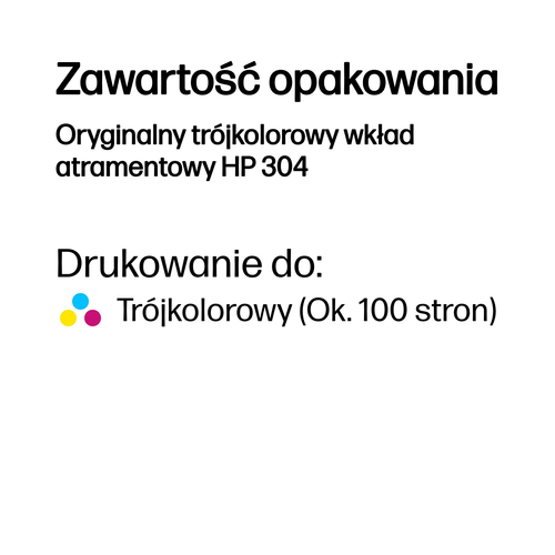 Oryginalny trójkolorowy wkład/tusz atramentowy HP 304 (N9K05AE) Kolorowy (CMY)