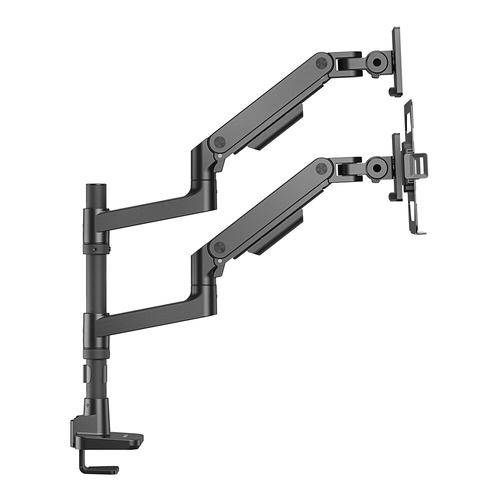 ACT Connectivity Monitorarm met laptophouder office premium, gasveer, paalbevestiging, 1 monitor, afbeelding 2