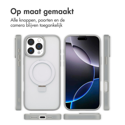 Accezz Ring Stand Backcover met MagSafe iPhone 16 Pro Max - Grey, afbeelding 7