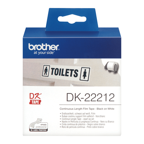 Brother Film Labelling Roll 62mm x 15.24m Black on White DK22212 - image 2