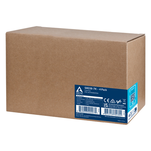 ARCTIC S8038-7K Processor Ventilator 8 cm Zwart 4 stuk(s), afbeelding 6