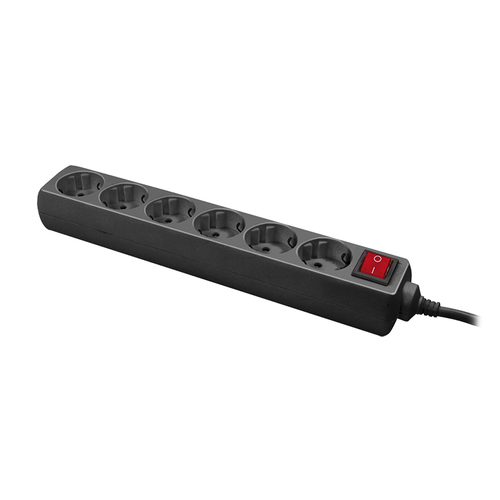LogiLink Stikdåse 6-stik 16A Sort 1.4m
