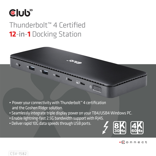 Club 3D Thunderbolt 4 12-in-1 Dock dockingstation, afbeelding 3
