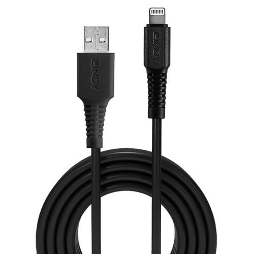 Lindy 31320 кабель с разъемами Lightning 1 m Черный