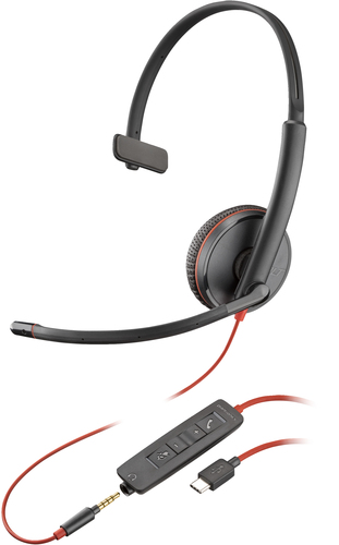 NEW POLY BLACKWIRE C3215 MONAURAL HEADSET +CARRY CASE (BULK) LIMITED 2-YEAR WARR