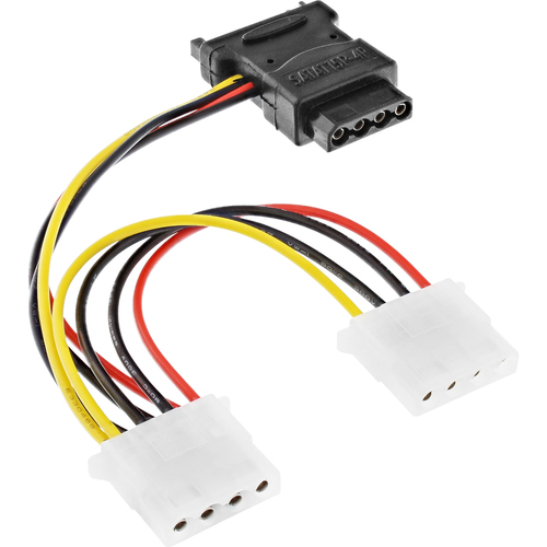 Product image: InLine SATA Power Cable SATA female / 3x 4pin Molex male 0.15m