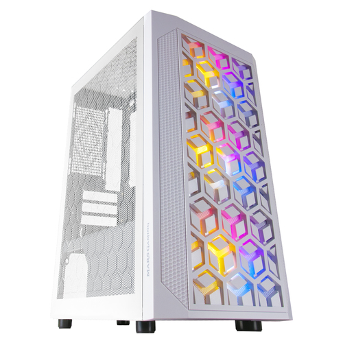 Mars Gaming MCMESHW Micro ATX Gaming PC Case 3x Fan FRGB White – image 8