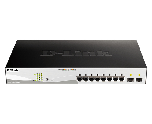 D-Link Switch DGS-1210-10MP/E 8xGBit/2xSFP 19" Managed PoE (130W)