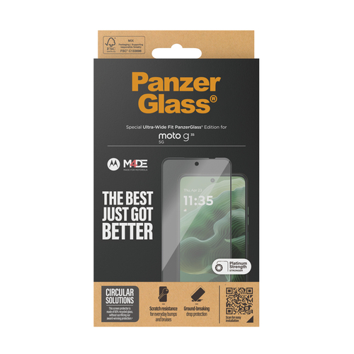 PanzerGlass Screen Protector w. Black Frame Motorola moto g56 5G | g35 5G | Ultra-Wide Fit Skærmbeskytter – billede 3