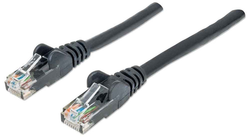 INTELLINET PATCH CABLE CAT6 BLACK 1FT SNAGLESS BOOT