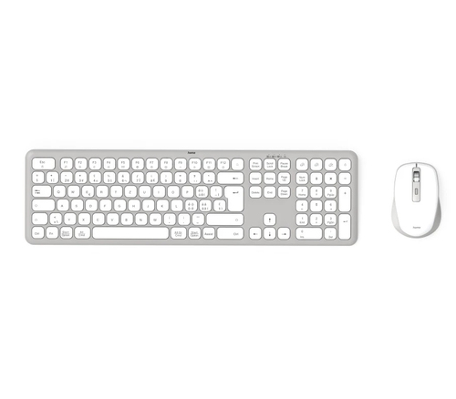 Hama WKM-550 keyboard Mouse included Home/Office RF Wireless + Bluetooth QWERTZ Swiss Grey, White