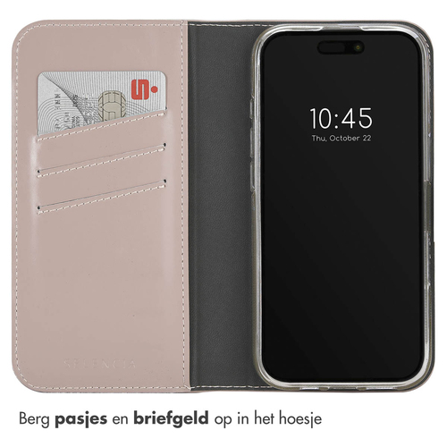 Selencia Echt Lederen Bookcase iPhone 16 Pro Max - Dusty Pink, afbeelding 3