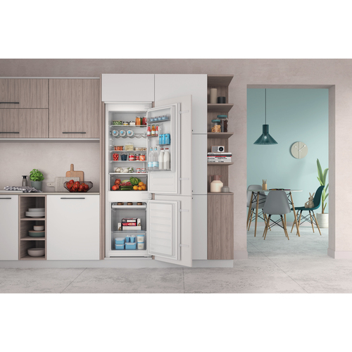 Indesit Push&Go INC18D011B1 70/30 Integrated Fridge Freezer - Sliding Hinge, White - image 7
