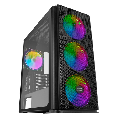 Mars Gaming MCPRO XL E-ATX Gaming PC Case Tempered Glass 4x RGB Fan Black