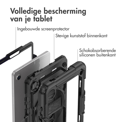 Accezz Rugged Backcover Shoulder Strap Samsung Galaxy Tab A9 Tablethoesje Zwart, afbeelding 3