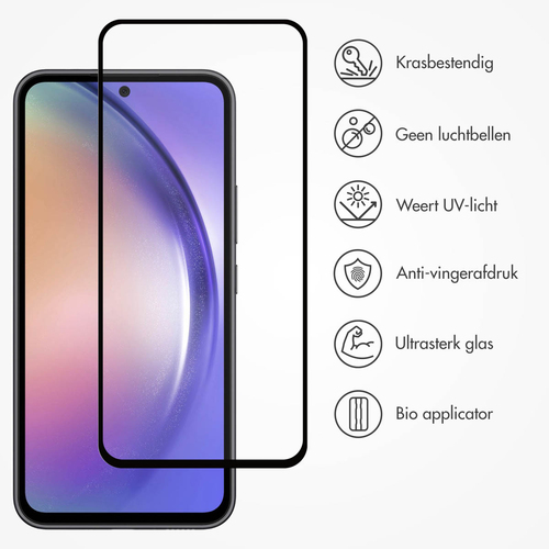 Accezz Triple Strong Full Cover Glas Screenprotector met applicator Samsung Galaxy A54 / S23 FE Tablet screenprotector Transparant, afbeelding 3