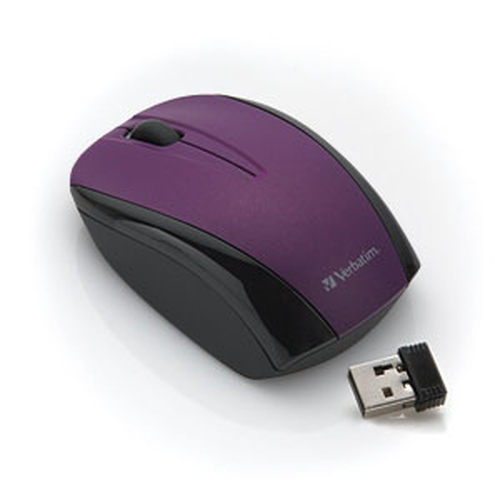 Verbatim Nano Wireless Notebook Optical Mouse - Purpl