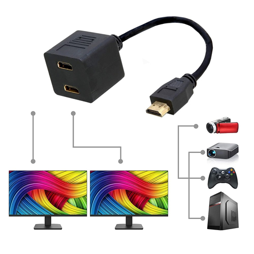 TECHly Video Splitter Cable HDMI M to 2 x HDMI F Video-/audiosplitter HDMI