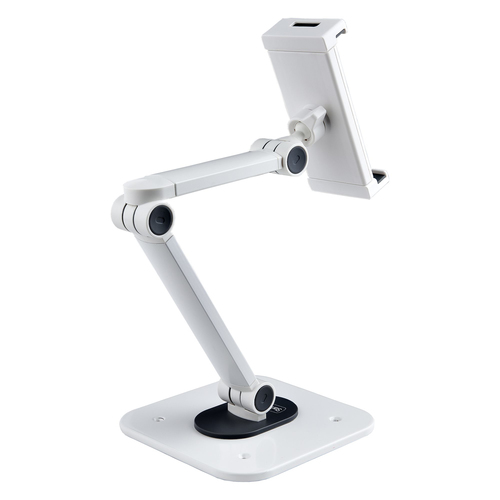 StarTech.com Adjustable Tablet Stand for Desk, Desk/Wall Mountable, Supports Up to 2.2lb, Universal Tablet Stand Holder for Desk, Articulating Tablet Mount Pivot/Swivel/Rotate - Ergonomic Tablet Stand (ADJ-TABLET-STAND-W) Tablet Stativ – billede 2