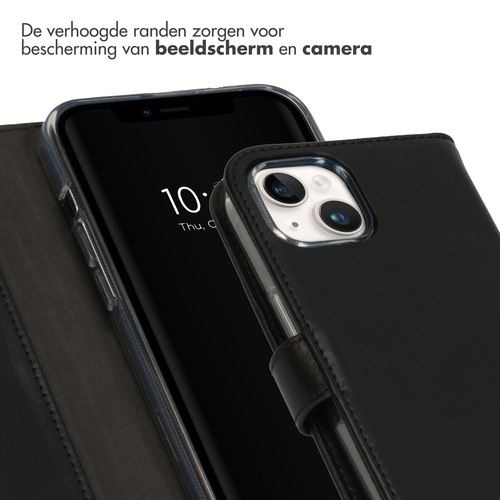 Selencia Echt Lederen Bookcase iPhone 15 Plus - Zwart, afbeelding 4