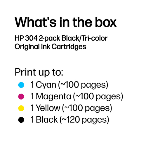 HP 304 Original Ink Cartridge 2-ml Black/Tri-color 3JB05AE - image 3