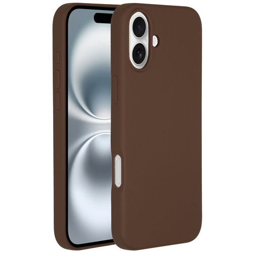 Accezz Liquid Silicone Backcover met MagSafe iPhone 16 Telefoonhoesje Bruin