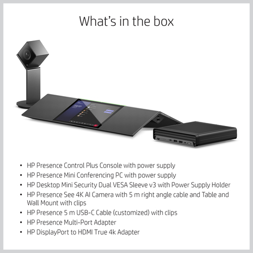 HP Presence Medium Space Solution Plus AI Camera with Microsoft TeamsRooms
