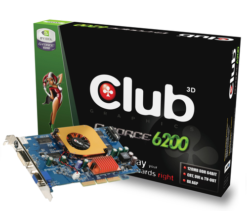 CLUB3D GeForce 6200 128MB(CGNX-628-ATVD)