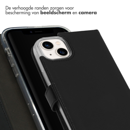Selencia Echt Lederen Bookcase iPhone 14 Plus - Zwart, afbeelding 4
