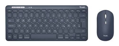 Trust 24939 keyboard Mouse included Home/Office RF Wireless + Bluetooth German Blue