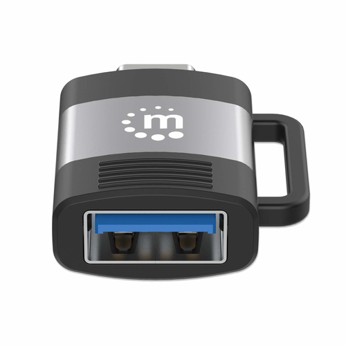 Manhattan 356312 cambiador de género para cable USB-A USB-C Negro, Gris imagen 3