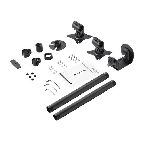 StarTech.com Vertical Desk Mount Dual Monitor Arm - For Monitors to 27 - Adjustable - Desk Clamp / Grommet-Hole Mount - Dual VESA Monitors - Black (ARMDUALV) Monteringssæt 2 skærme 13-27 – billede 6