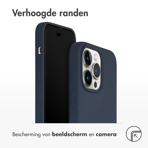 Accezz Liquid Silicone Backcover iPhone 14 Pro Max - Donkerblauw, afbeelding 4