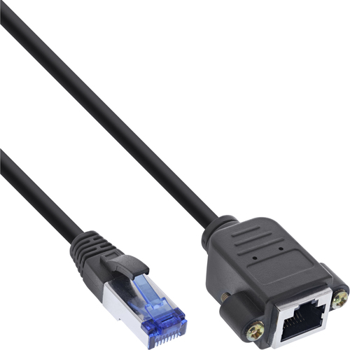 Product image: InLine Patch cable built-in extension, S/FTP (PiMf), Cat.6A, LSZH, copper, 2m