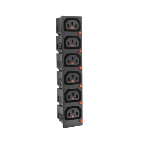 IEC LOCK 6X C13 OUTLET. 1 stk