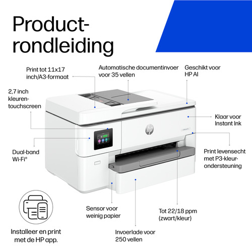 HP Officejet Pro 9720e A3 All in One Multifunktion - Farbe - Tinte – Foto 6 von 11