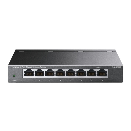 TP-Link TL-SG108S(UN) netwerk-switch Unmanaged Gigabit Ethernet (10/100/1000) Desktop Zwart
