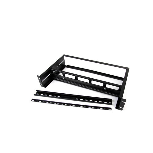 StarTech.com 2U DIN Rail Kit for Standard 19 Rack - Adjustable Depth Rackmount DIN Rail Top Hat, Mini, G Rails (ADJDINKIT) Kit til rack med spor Sort – billede 2