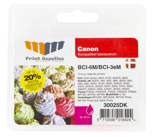 MM Magenta Inkjet Cartridge - Replaces Canon BCI-3eM / BCI-6M (4481A002 / 4707A002) - 20% Extra ink compared to OEM
