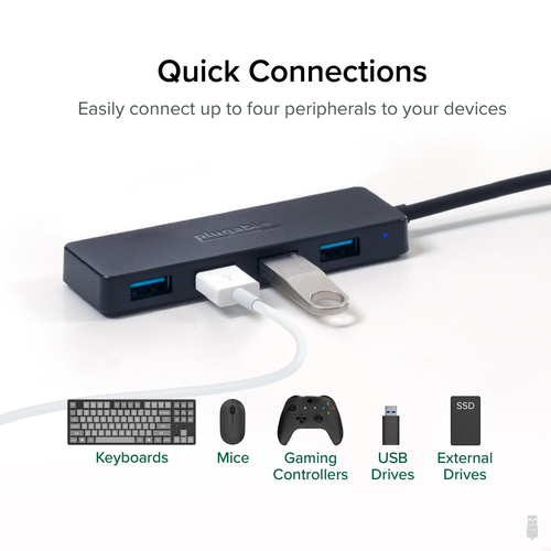 Plugable Technologies 4 Port USB Hub 3.0, USB Splitter for Laptop, Compatible with Windows, Surface Pro, PC, Chromebook, Linux, Android, Charging Not Supported – image 5