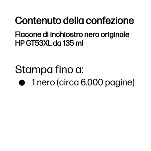 HP GT53XL – Flacone di inchiostro nero originale