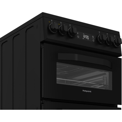 Hotpoint HDE5VDCB 50cm Wide Double Oven Electric Cooker with Ceramic Hob - Black - A/A Rated, Black - image 6