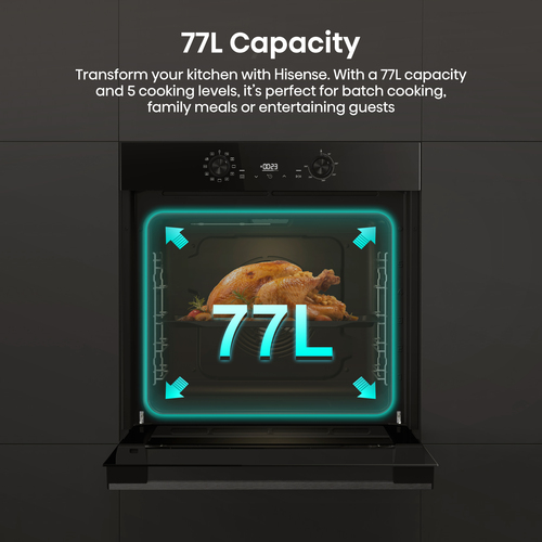 Hisense Hi2 BI624CBPGUK Built In Electric Single Catalytic, Plug & Play Oven - Jet Black – image 5