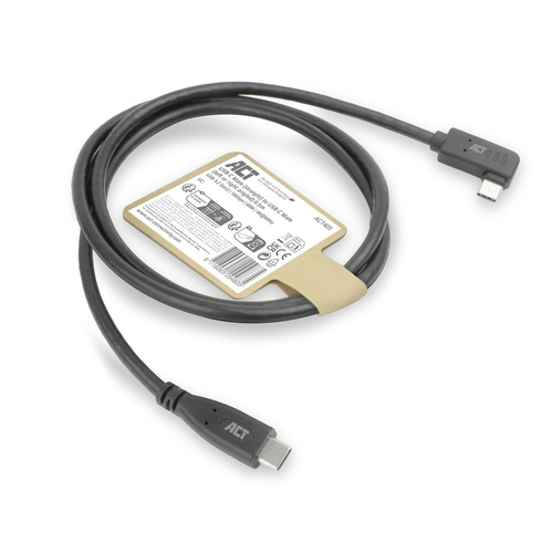 ACT Connectivity USB 3.2 USB-C (recht) naar USB-C (links/rechts haaks) kabel, afbeelding 2