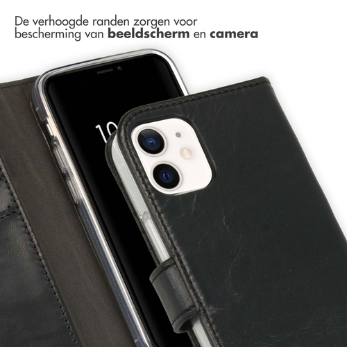 Selencia Echt Lederen Bookcase iPhone 12 Mini - Zwart, afbeelding 4
