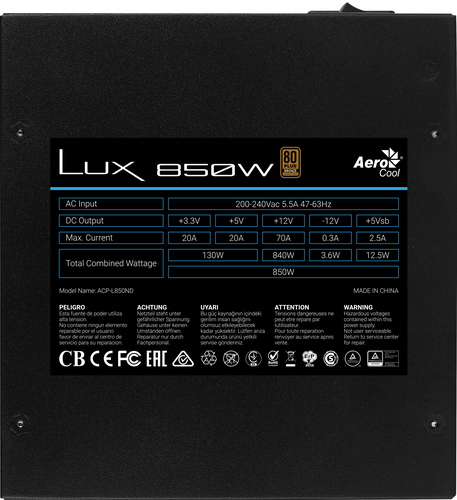 Aerocool LUX 850W – image 5