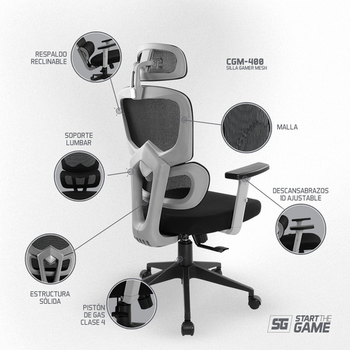 Silla Gamer VORAGO CGM-400-BK